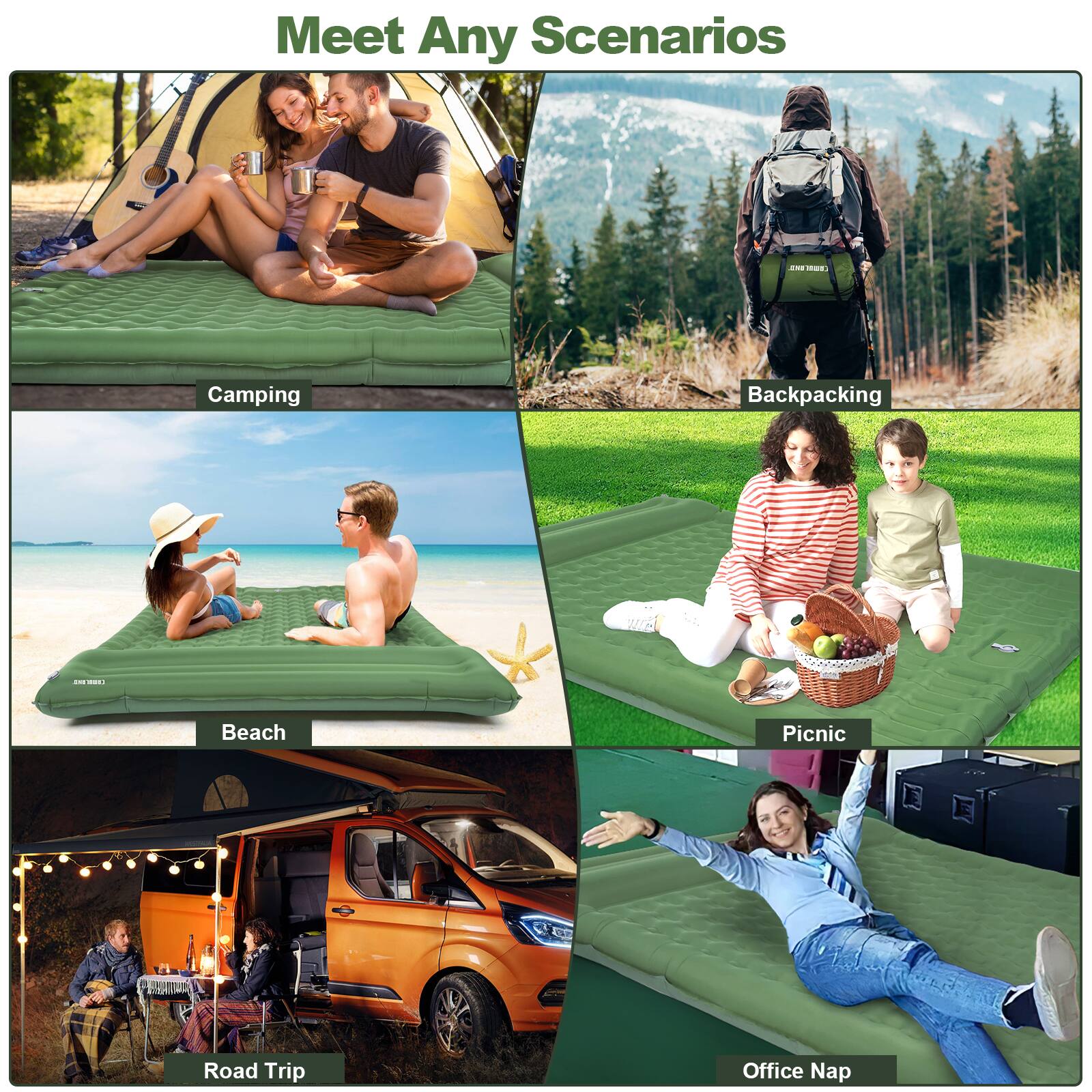 Meet Any Scenarios

- Camping
- Backpacking
- Beach
- Picnic
- Road Trip
- Office Nap