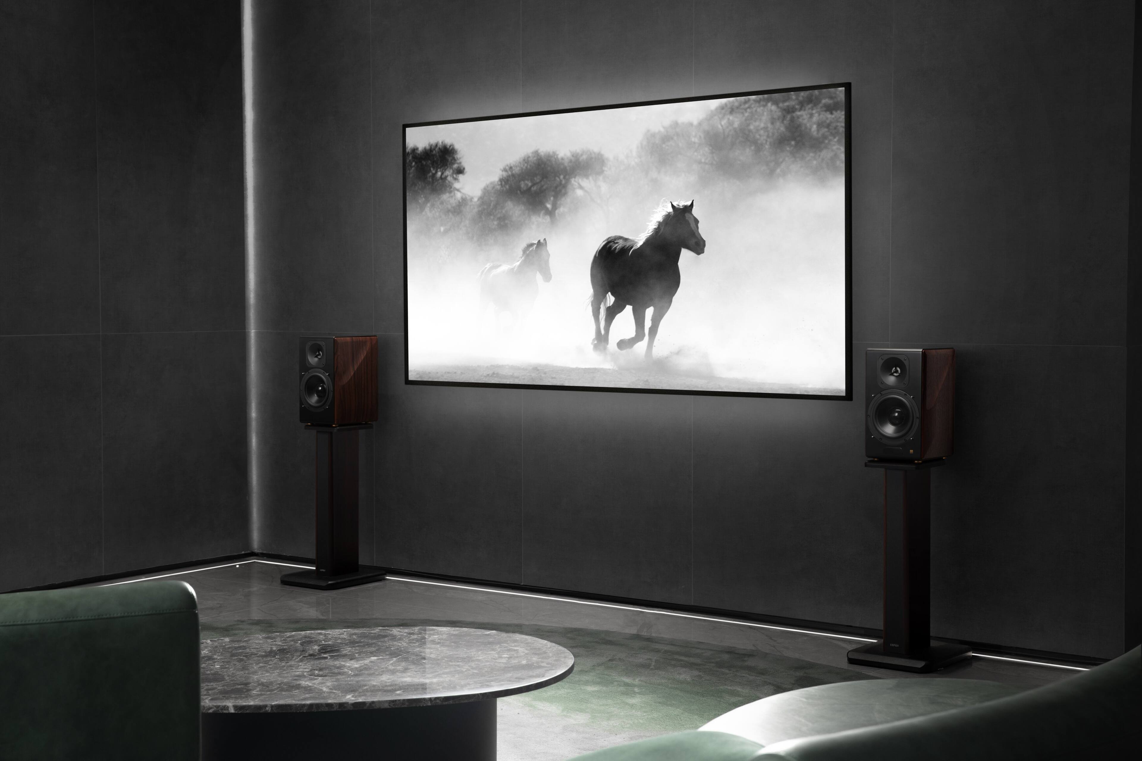 Alt View 4. Edifier - S3000MKII Audiophile Hi-Fi/Hi Res Active Bookshelf 2.0 Speakers, Computer Speakers - 256W - Bluetooth 5.0 HD - Brown.