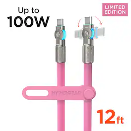 HyperGear - Chunky 180 USB-C to USB-C Cable 12ft - Pink