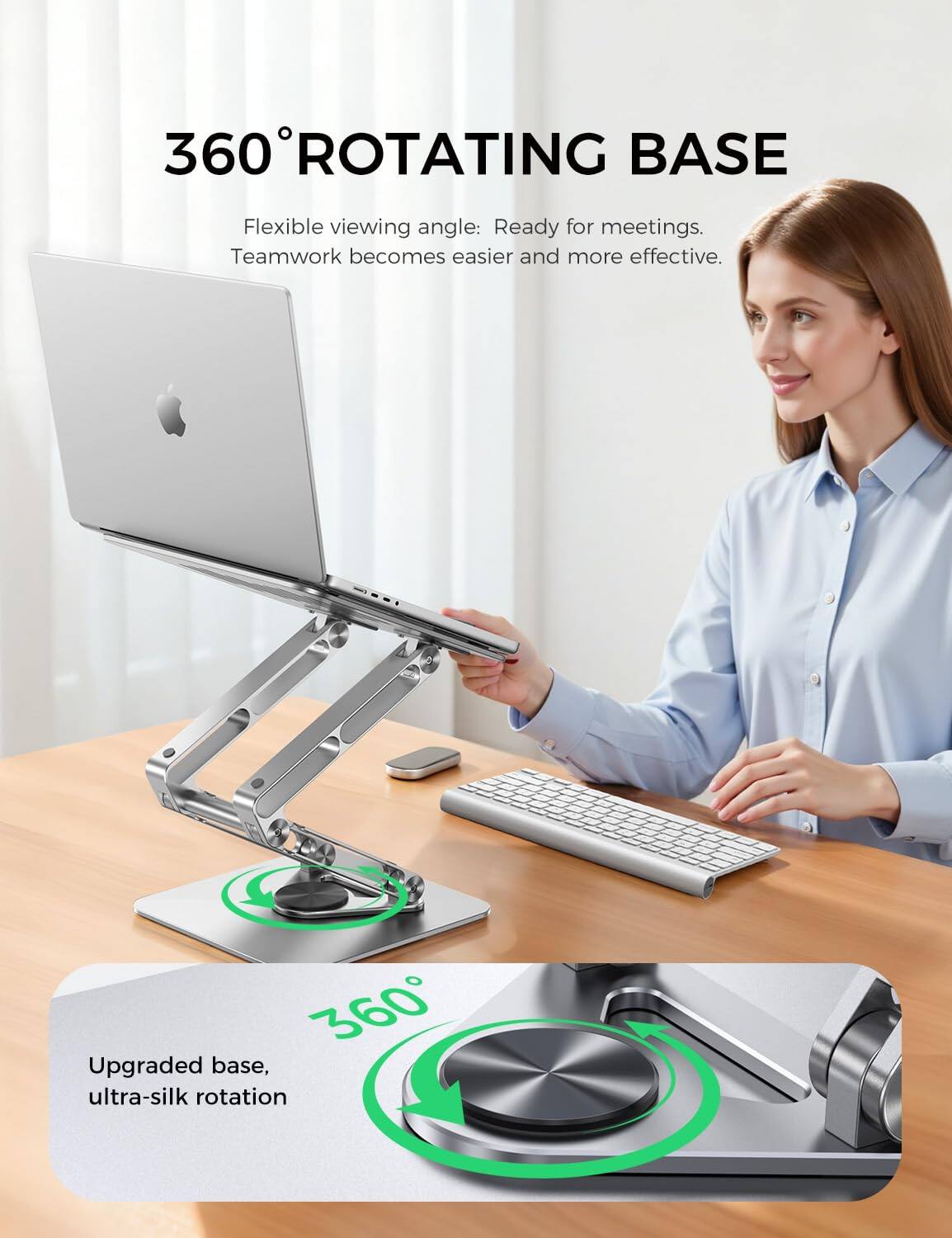 360° ROTATING BASE

Flexible viewing angle: Ready for meetings. Teamwork becomes easier and more effective.

Upgraded base, ultra-silk rotation