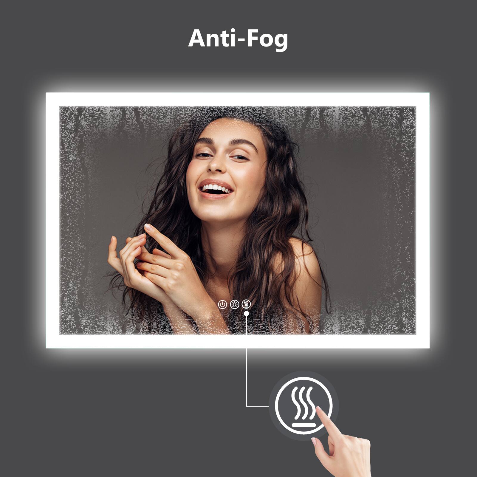 Left. LOVMOR - Lovmor 28x48 Inch LED Bathroom Mirror with Anti Fog Dimmable Lights 3 Color Temperature Memory Function ETL Certified - slive.