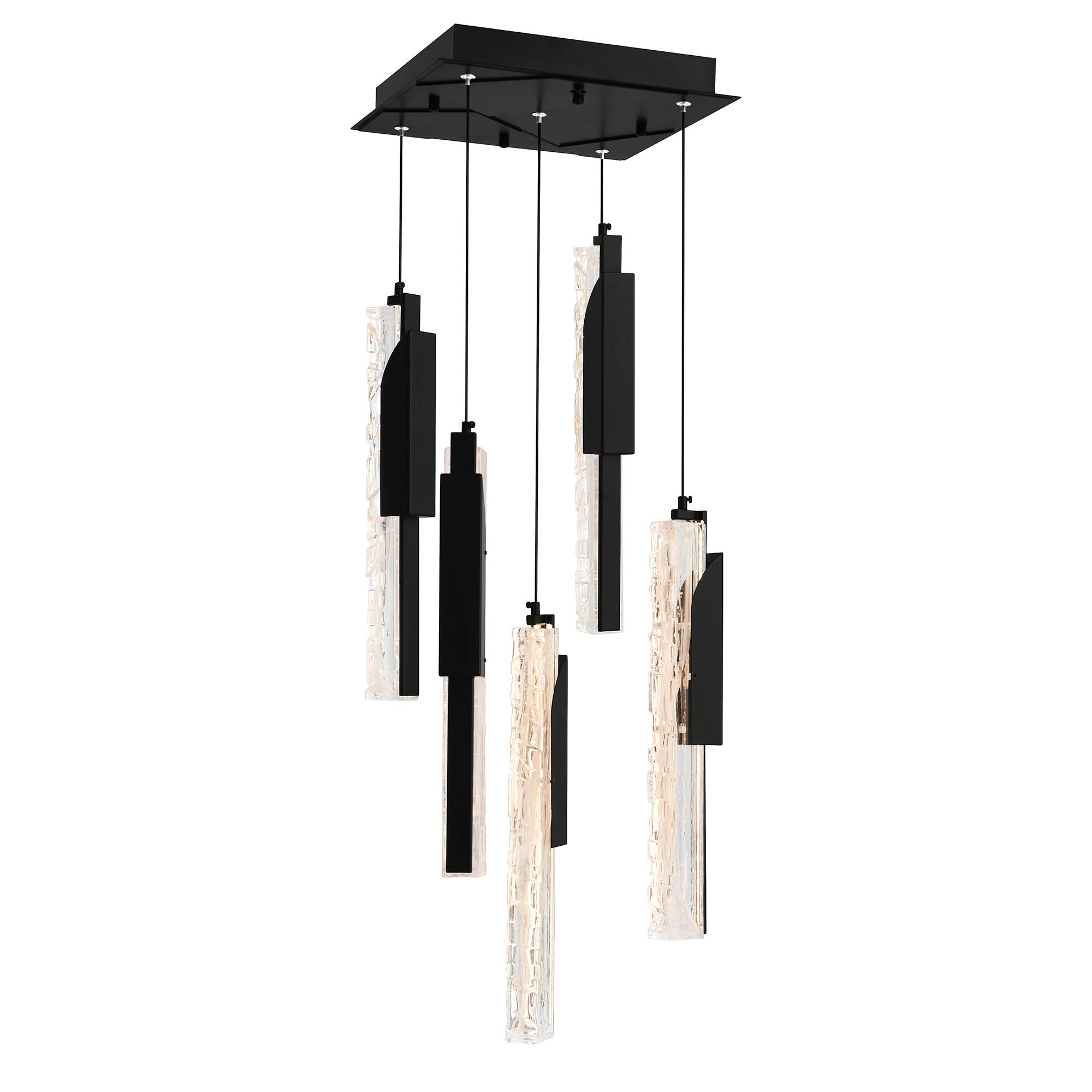 Left. CWI Lighting - Valira Integrated LED Black Mini Pendant - Black.