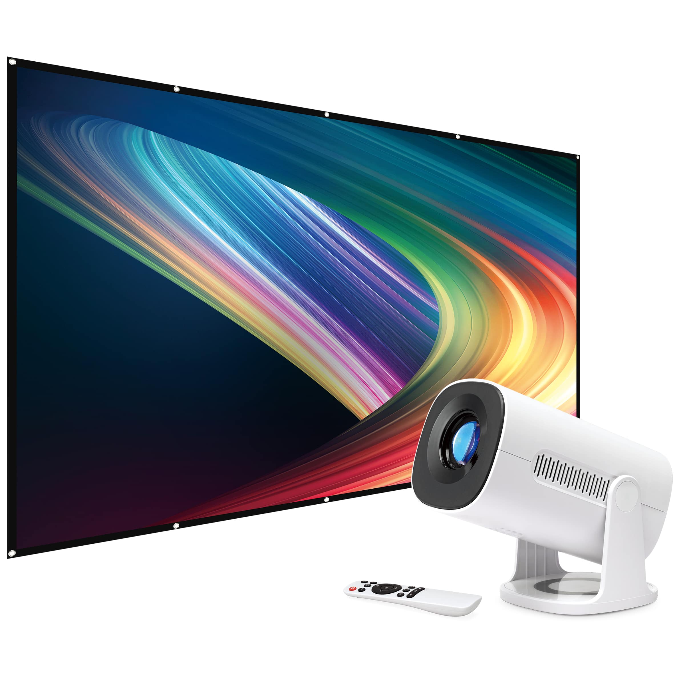 GPX - "Beam+" All-In-One HD Projector + Screen Kit, PJ505VPW