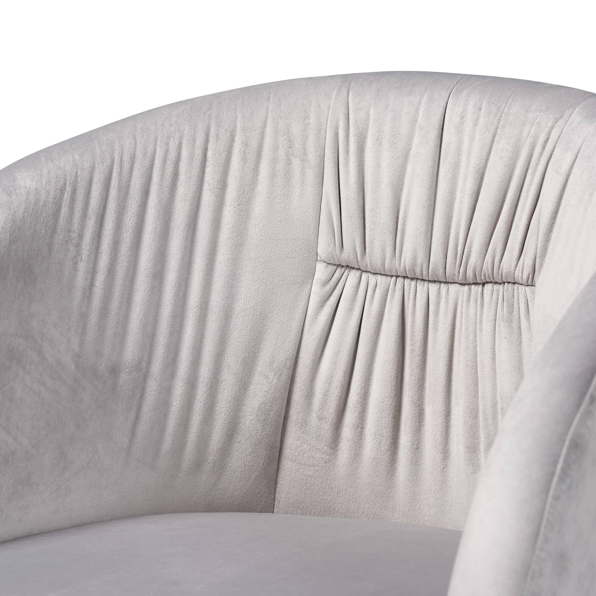 Alt View 2. Baxton Studio - Ravenna Contemporary Glam and Luxe Velvet Fabric and Metal Swivel Office Chair - Grey/Gold.