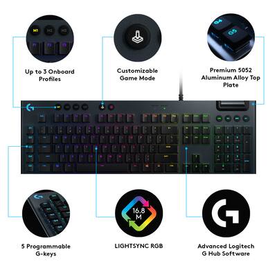 Logitech G815 LIGHTSYNC Full size Wired Mechanical GL Tactile Logitech G815 LIGHTSYNC Full size Wired Mechanical GL Tactile