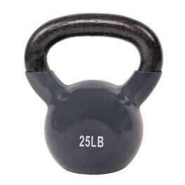 Sunny Health & Fitness - Vinyl Coated Kettlebell 25lbs - Black