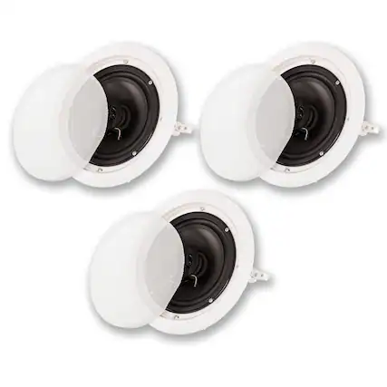 Front. Acoustic Audio by Goldwood - HTI6c in Ceiling 6.5" Home Theater 3 Piece Speaker Set 2 Way HTI6c-3S - Paintable White.