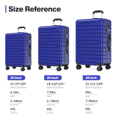 Sugift 3 Piece Hardshell Luggage Sets Checked Spinner PC & ABS Sugift 3 Piece Hardshell Luggage Sets Checked Spinner PC & ABS