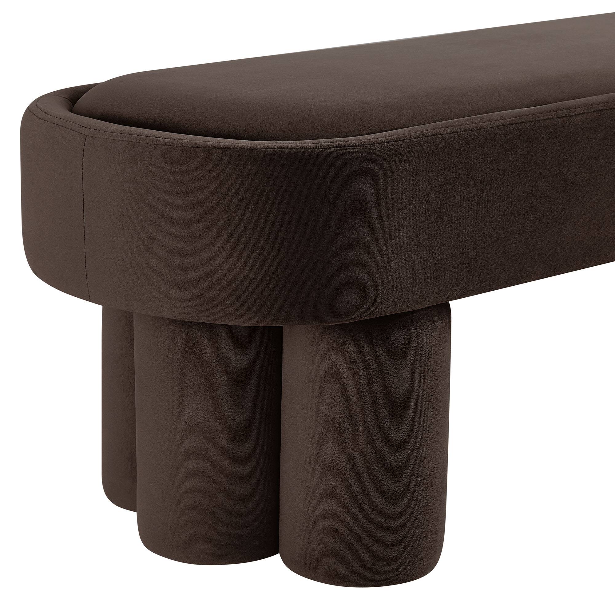 Alt View 4. Modway - Mossi Oval Performance Velvet Accent Bench by Modway - Chocolate Brown.