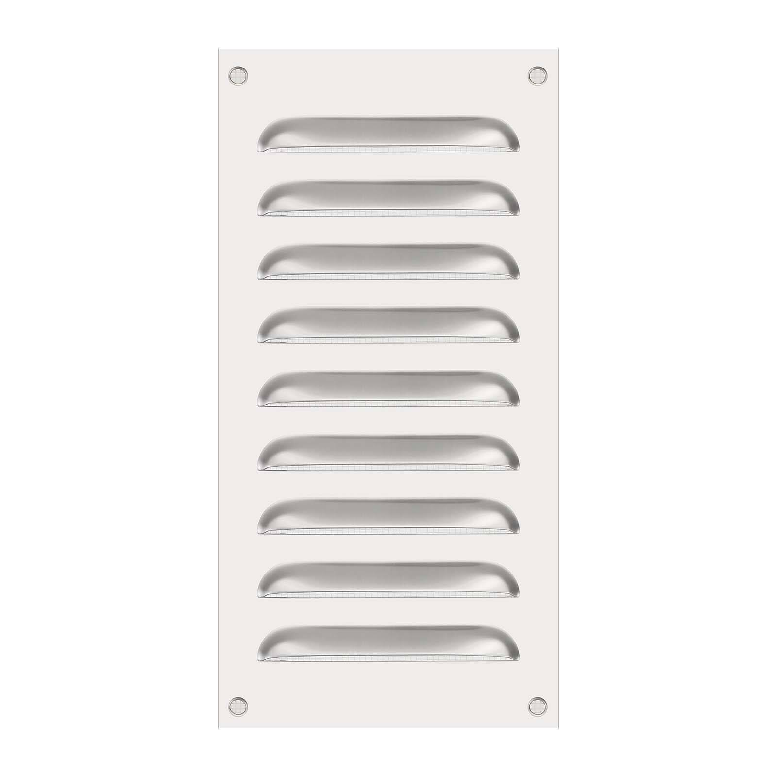 Front. Unique Bargains - 8"x4" Stainless Steel Vent Cover, Screen Air Grille Ventilation Cover HVAC Louvered Grill Built-in Mesh for Home - Silver.