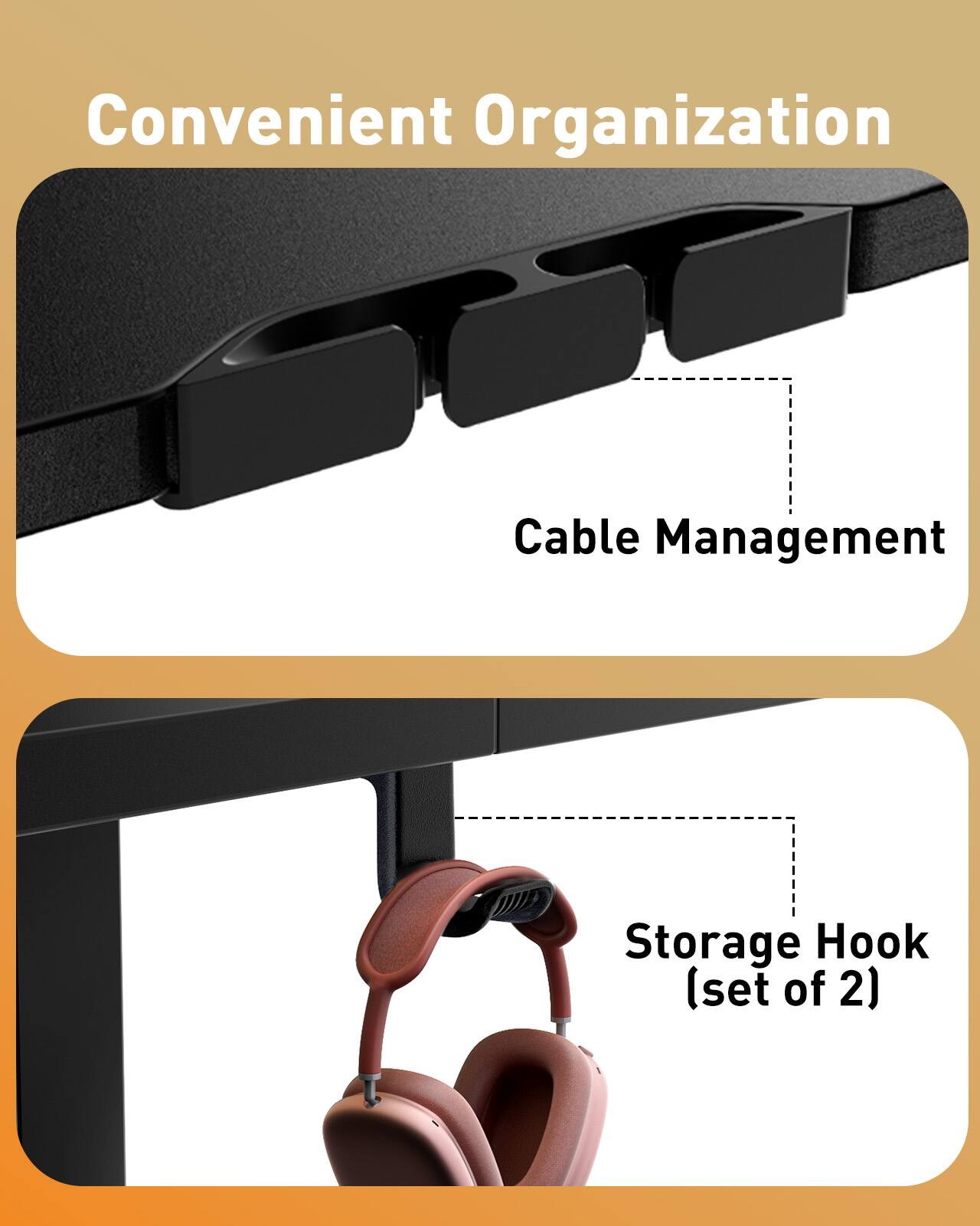 Convenient Organization Cable Management Storage Hook (set of 2)