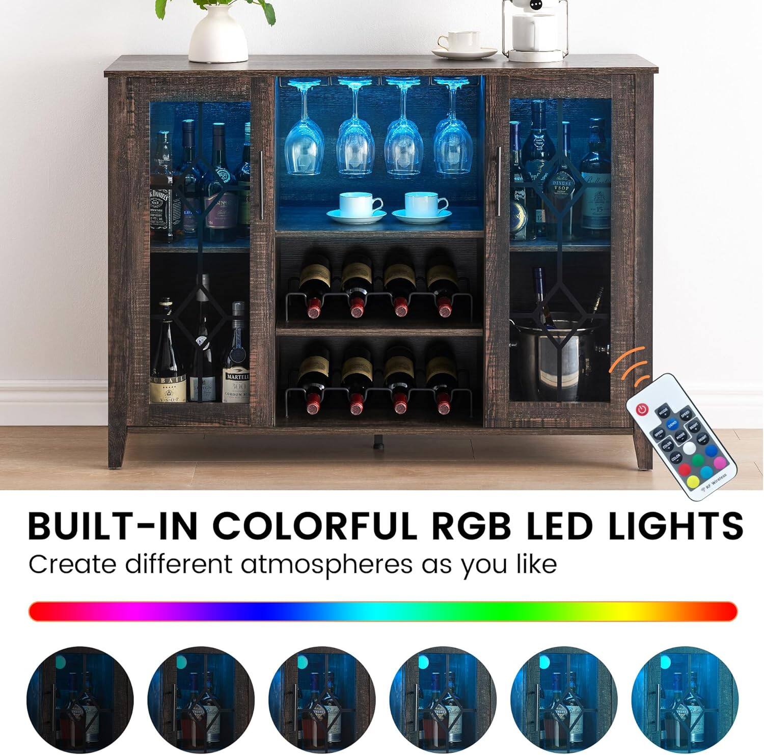 BUILT-IN COLORFUL RGB LED LIGHTS  
Create different atmospheres as you like
