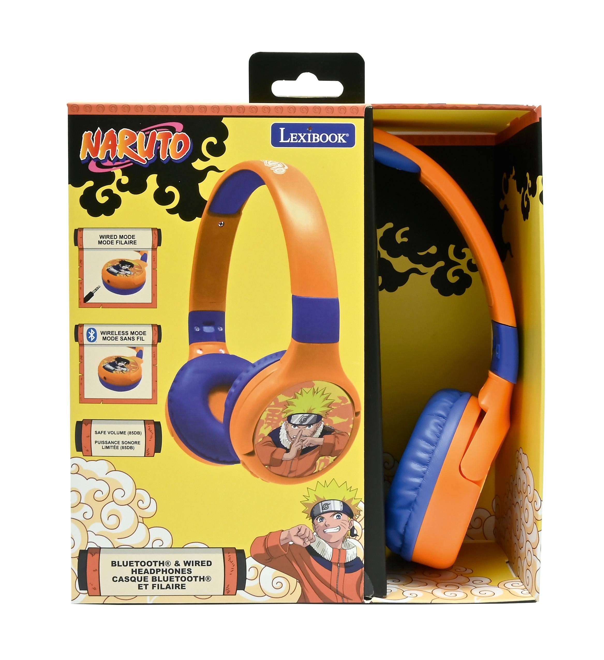 Lexibook Naruto 2 in 1 Bluetooth Foldable Headphones with Safe