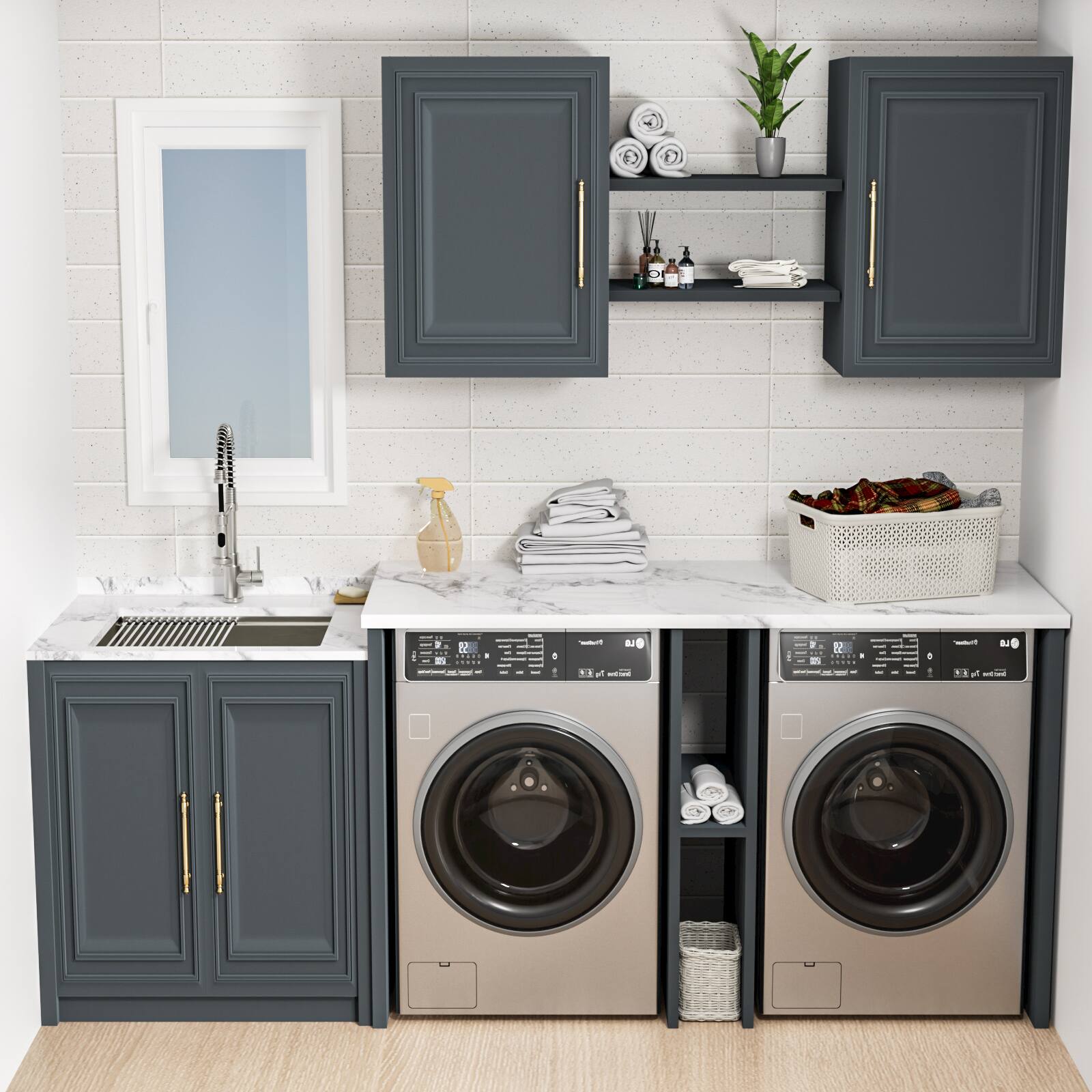 Alt View 5. Lordear - 24x18x13 Inch Undermount Laundry Sink Workstation 16 Gauge Stainless Steel RV Utility Sink Single Bowl Sink - Stainless steel.
