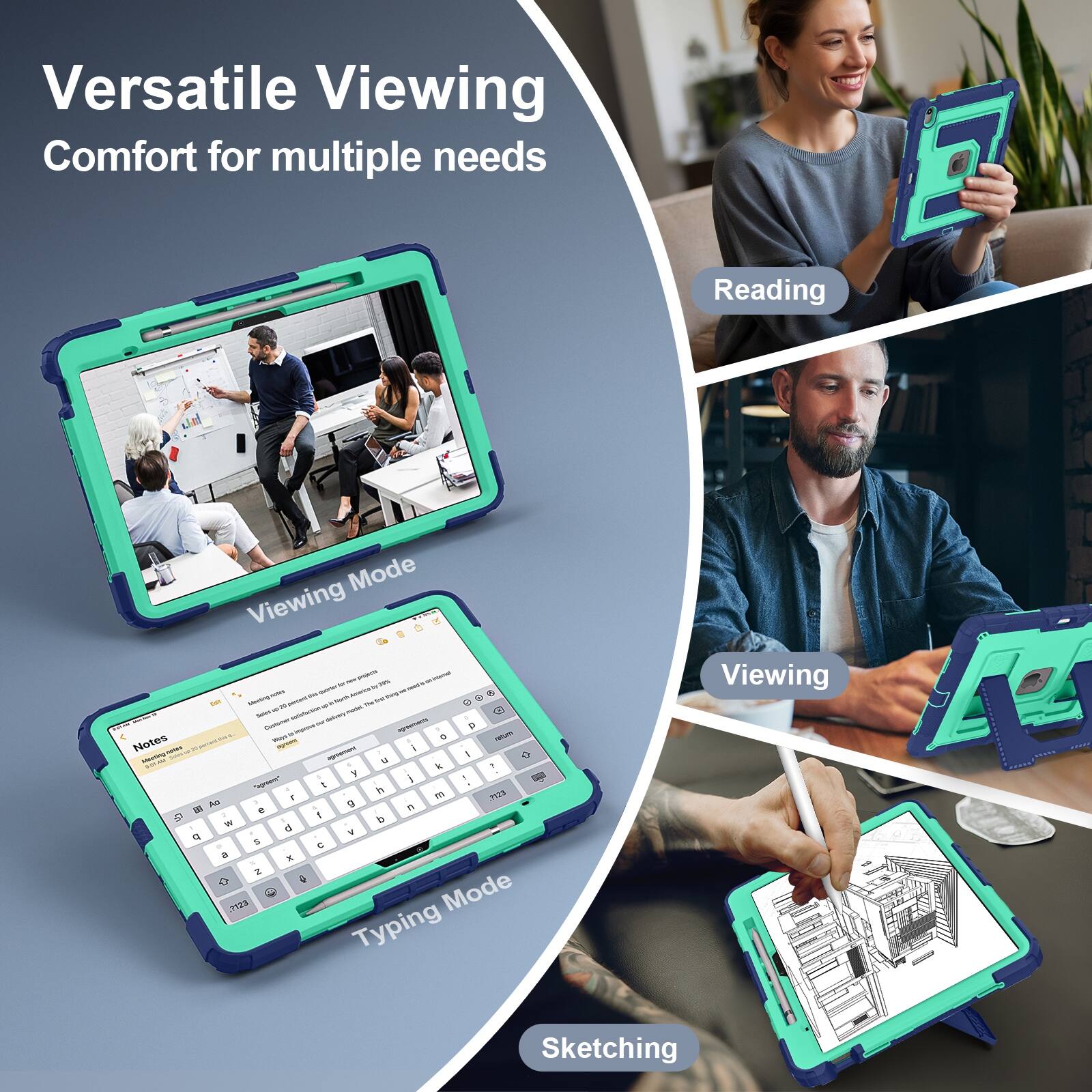 Versatile Viewing Comfort for multiple needs

Reading
Viewing Mode
Viewing
Sketching
Typing Mode