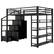 Alt View 1. Anysun - Full Size Metal Loft Bed with Storage Shelves, Cabinets & Wardrobe, Space-Saving Design for Small Rooms - Black.