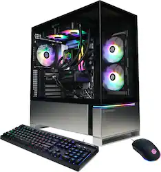 CyberPowerPC - Gaming Desktop - Intel Core Ultra 7 265KF - AMD Radeon RX 9070 XT 16GB - 32GB DDR5 - 2TB PCIe 4.0 SSD - Black - Front_Zoom