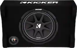 KICKER - Comp Down-Firing 12" Single-Voice-Coil 4-Ohm Loaded Subwoofer Enclosure - Black