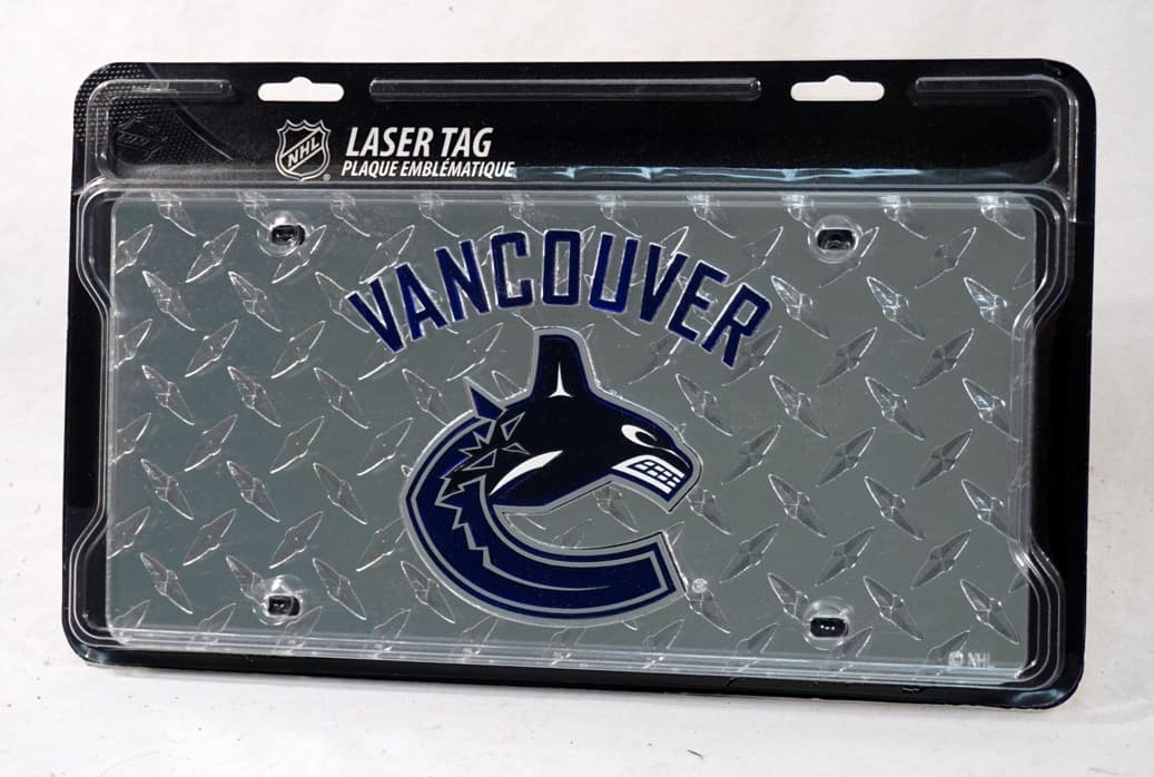 Rico Industries - Vancouver Canucks Hockey Laser Cut Diamond License Plate - Multi