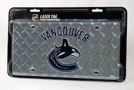 Rico Industries - Vancouver Canucks Hockey Laser Cut Diamond License Plate - Multi