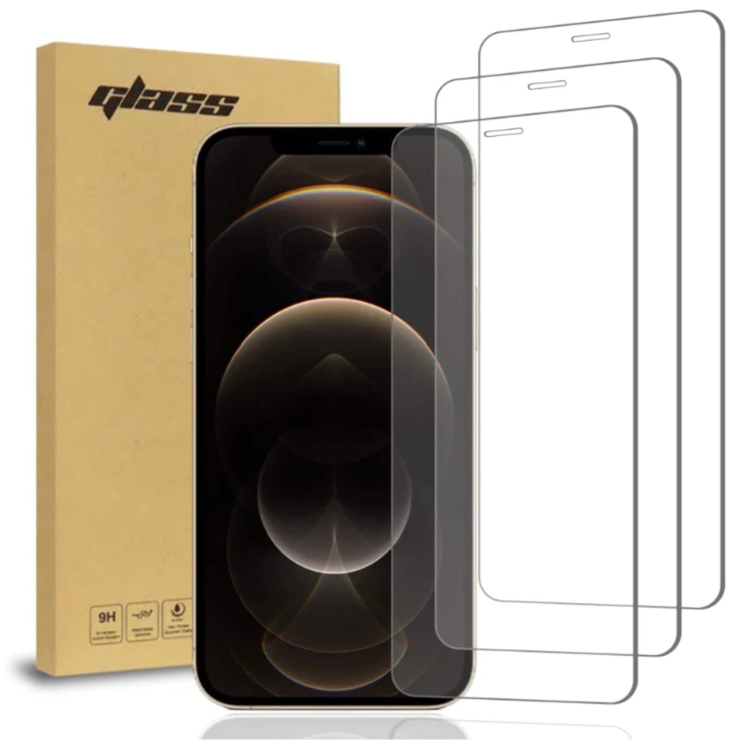 RomeTech - Rome Tech Tempered Glass for Apple iPhone 12 Pro Max - 3 Pack - Transparent