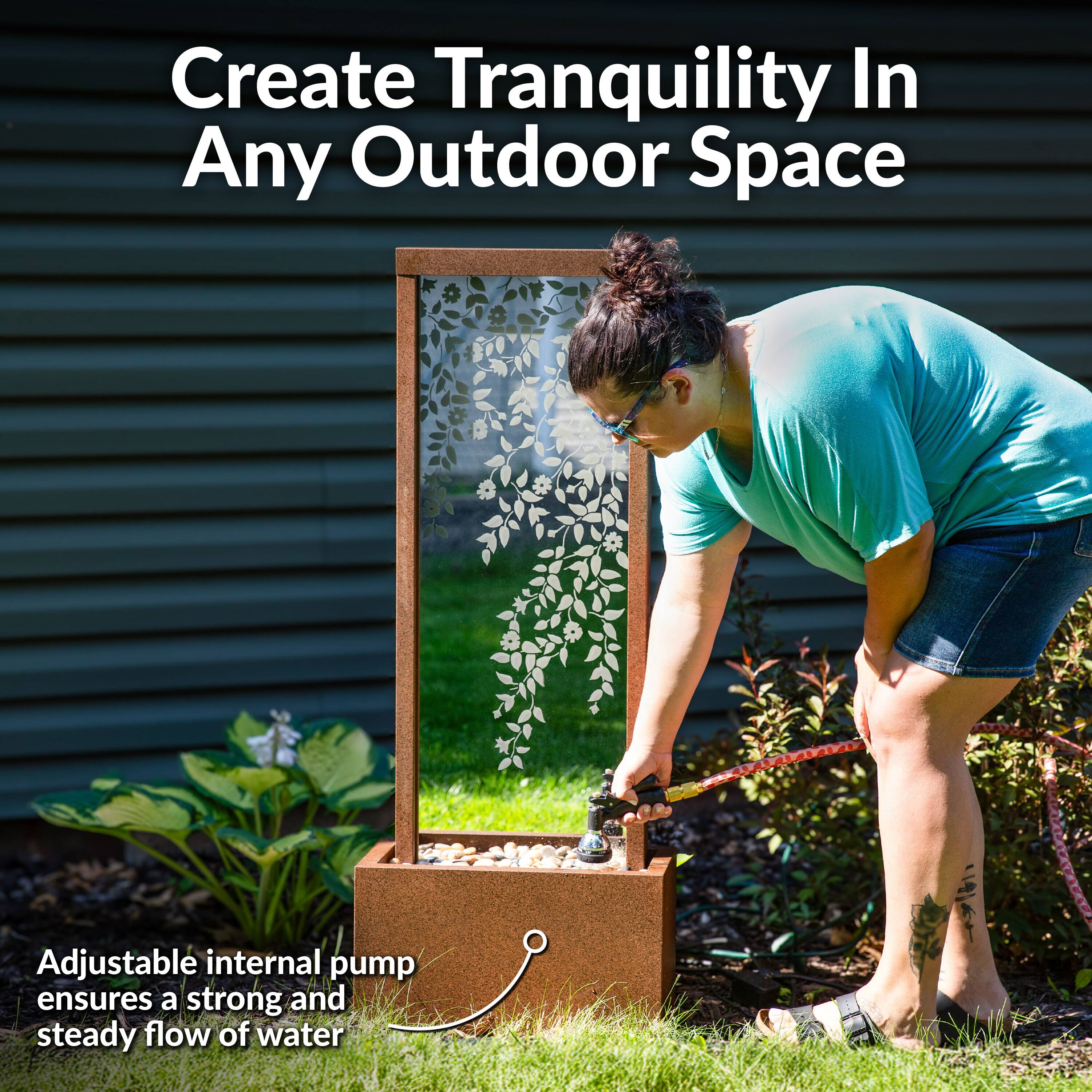 Create Tranquility In Any Outdoor Space

Adjustable internal pump ensures a strong and steady flow of water