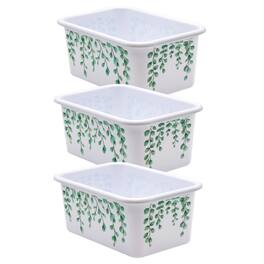 Teacher Created Resources - Eucalyptus Small Plastic Storage Bin, Pack of 3