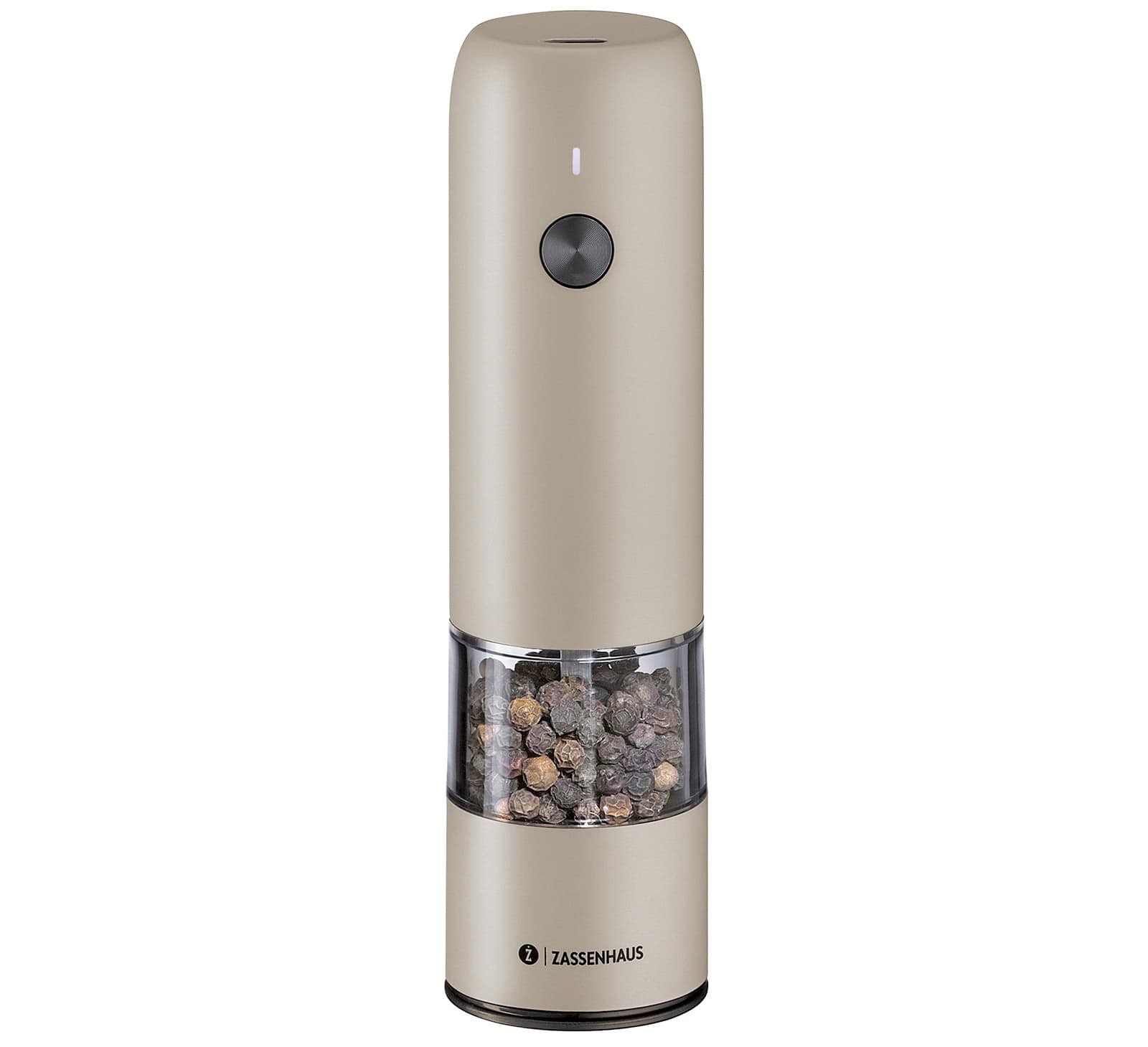 Zassenhaus - Koln Rechargeable Salt or Pepper Mill, 5.5" H x 1.5" - Gray