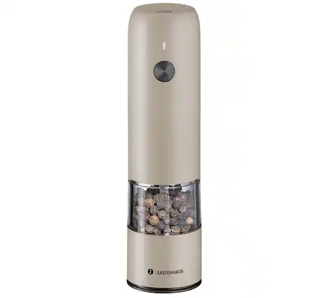Front. Zassenhaus - Koln Rechargeable Salt or Pepper Mill, 5.5" H x 1.5", Gray - Gray.