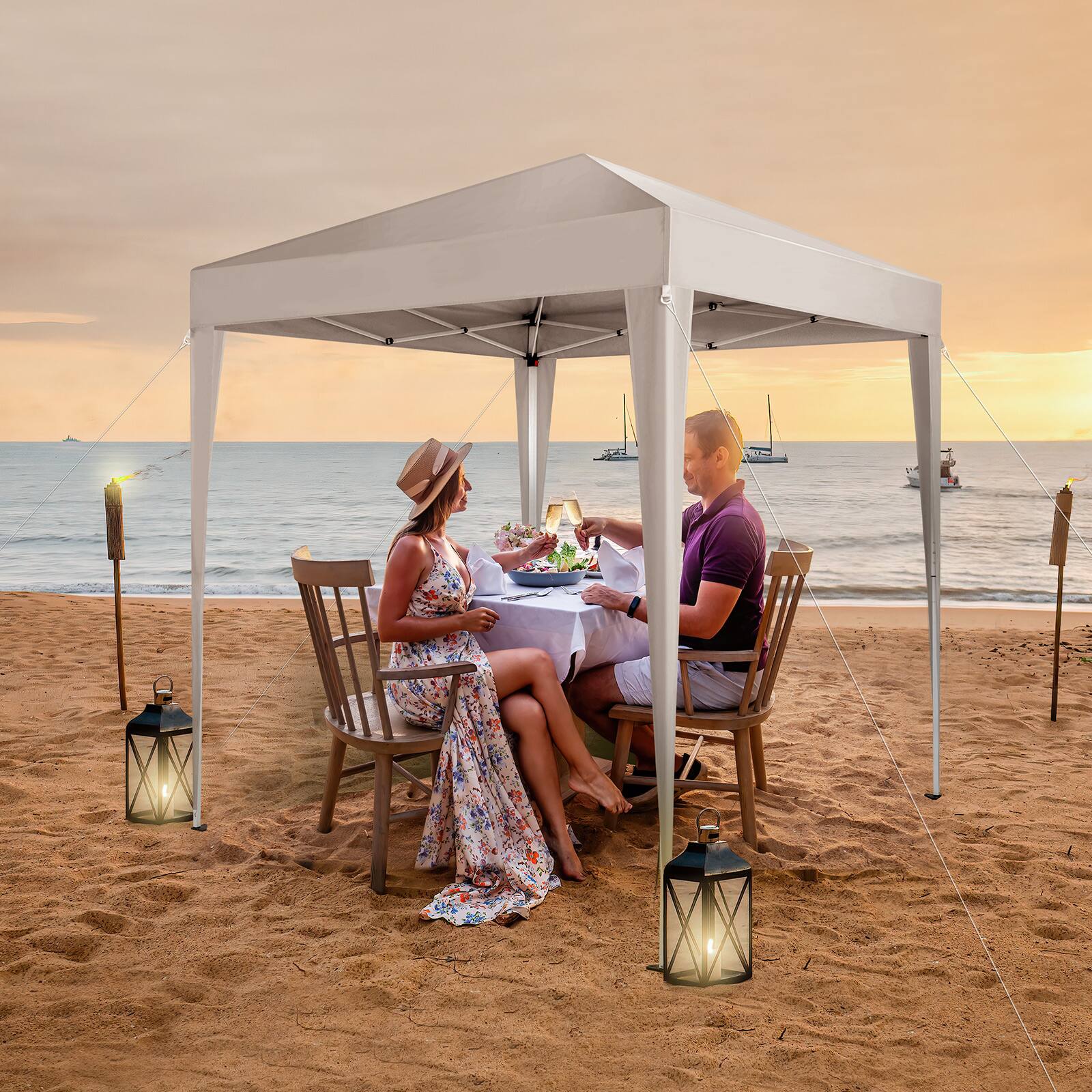 Alt View 4. Winado - 6.5x6.5 Pop Up Canopy Tent, Outdoor Foldable Portable Canopy for Camping, Patio, Parties, EZ Up Gazebo with Carry Bag.