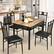 Alt View 11. Costway - 5PCS Dining Set Metal Table & 4 Chairs Kitchen Breakfast Furniture Black - Black.