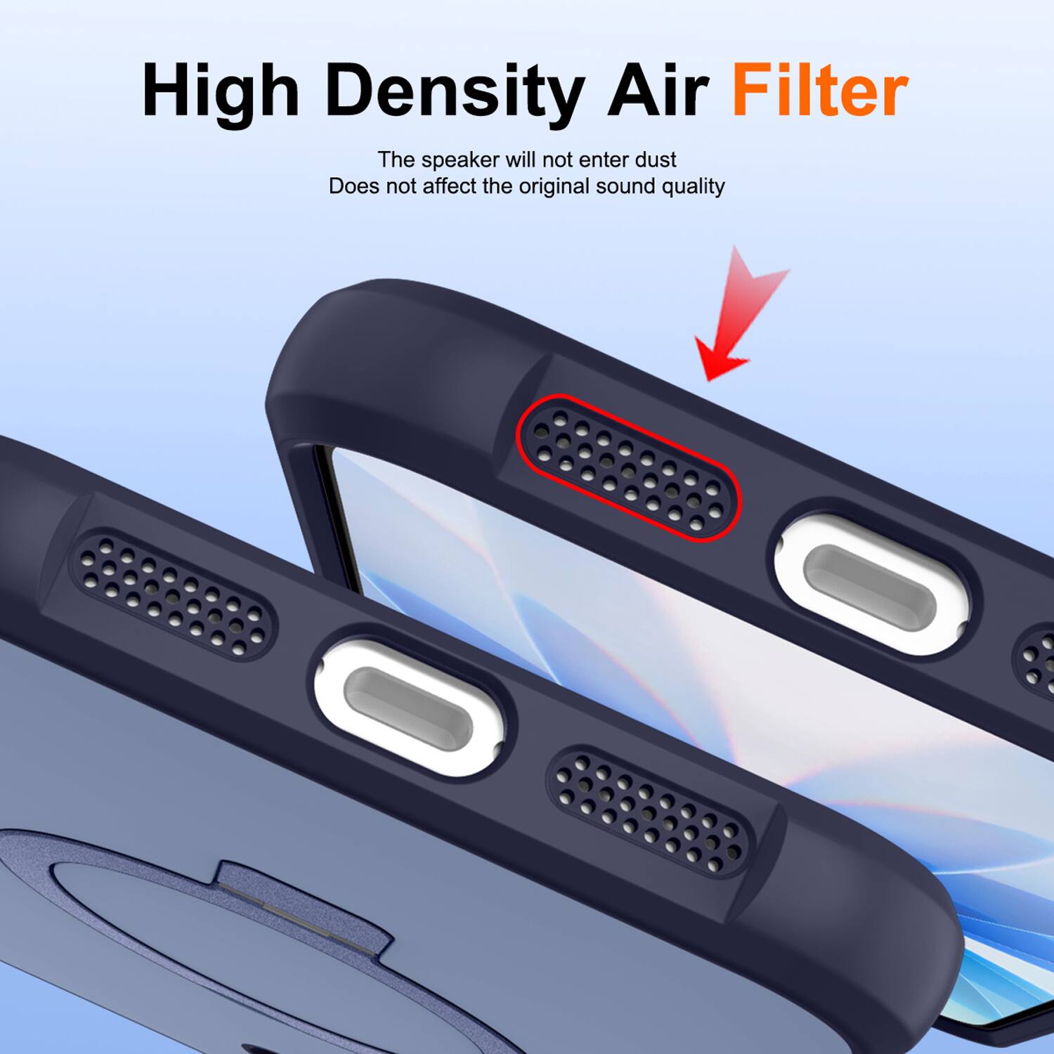 High Density Air Filter  
The speaker will not enter dust  
Does not affect the original sound quality