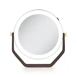 Zadro - LED Lighted Makeup Mirror with 5X/1X Magnifications - Chocolate