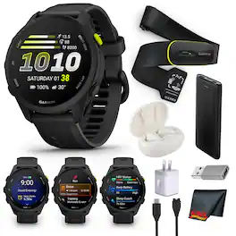 Garmin - Forerunner 70 GPS Running Smart watch Black 1.2" AMOLED Display Kit - Black - (2025)