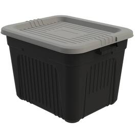 Life Story - 20 Gallon Stackable Storage Bin, Versatile Lidded Container, Gray - Black/Silver