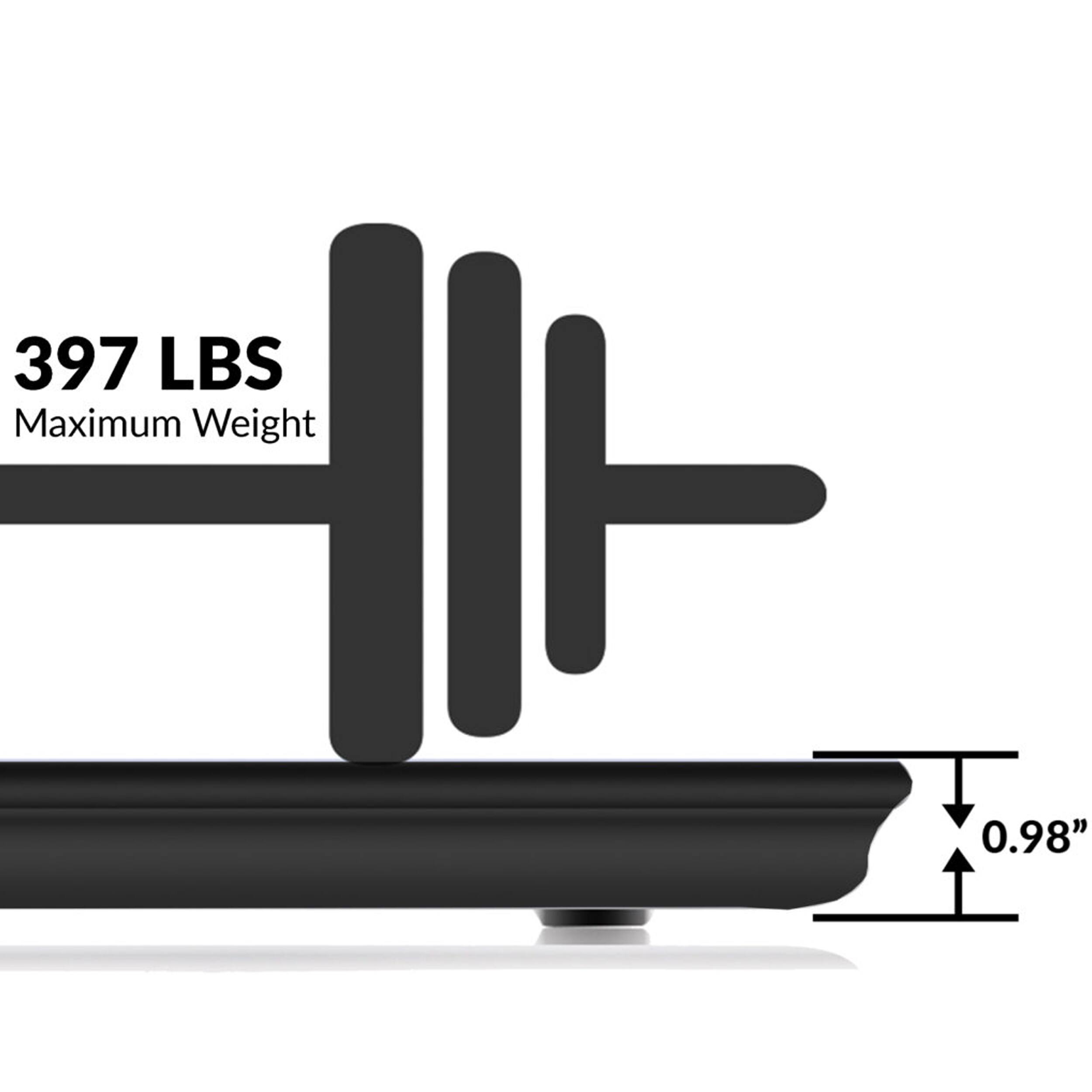 397 LBS Maximum Weight  
0.98"
