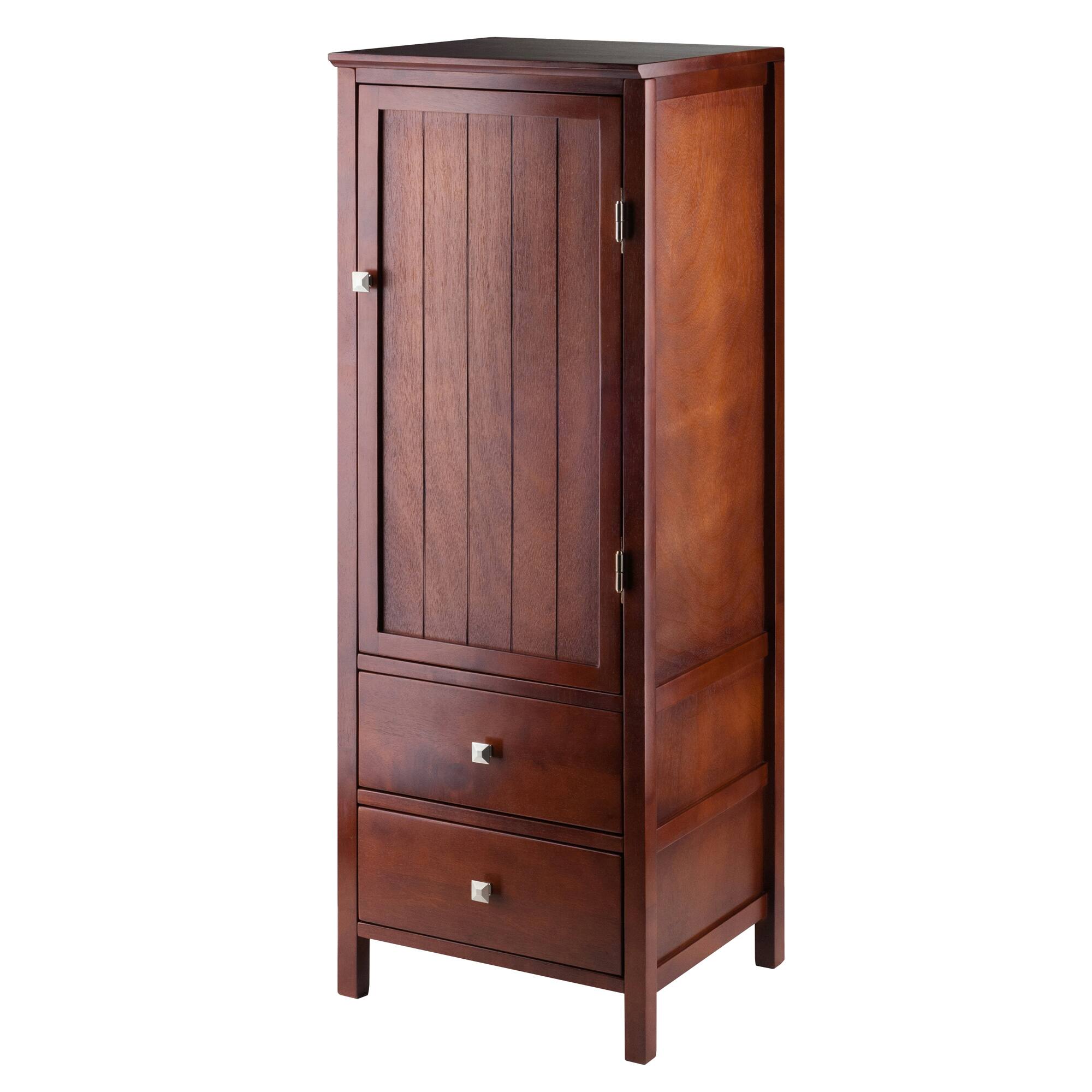Front. Winsome Wood - Brooke Jelly 2-Drawer Cupboard - Walnut.