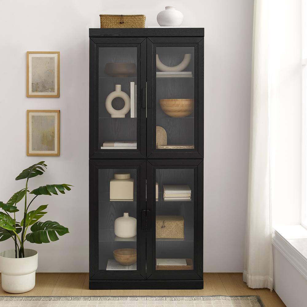 Alt View 7. Crosley Furniture - Essen Glass Door Kitchen Pantry Storage Cabinet - Black.