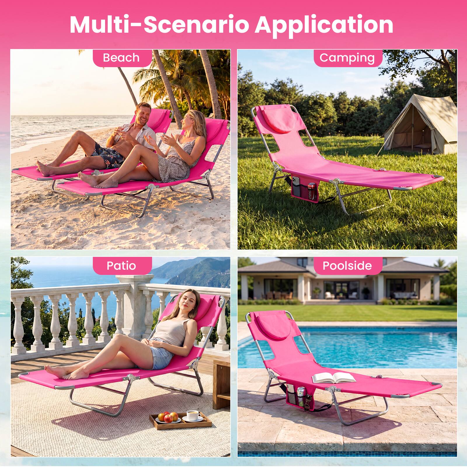 Multi-Scenario Application

Beach  
Camping  
Patio  
Poolside