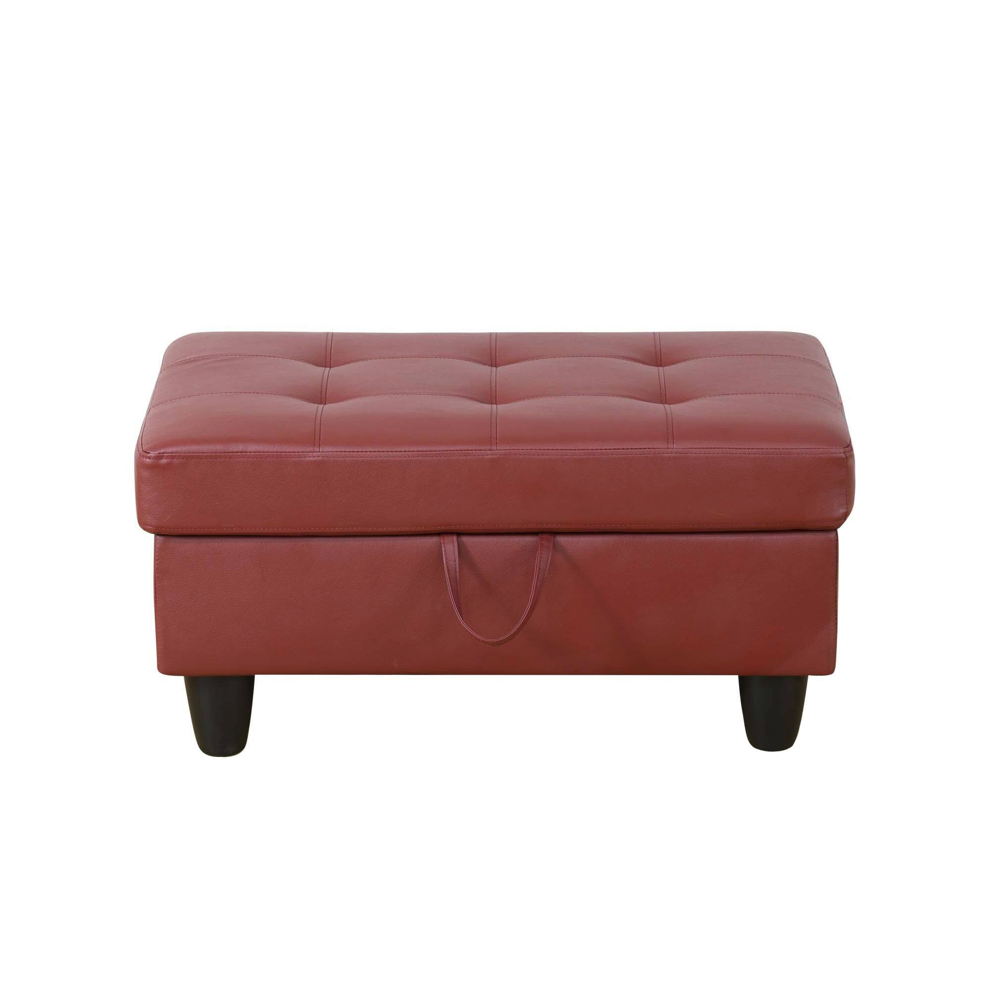 Alt View 7. Boyel Living - Premium Semi PU Upholstered Sofa Solid Wood Frame Double Spring with Right Chaise Lounge - Burgundy.
