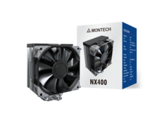 MONTECH NX400 SPECIFICATION
Model Name: NX400
Color: Black
Dimensions: 120 x 120 x 150 mm (L x W x H)
Weight: 0.5 kg
CPU Sockets: LGA 775, 1150, 1155, 1156, 2011
Heat Pipes: 4
Fan Support: 1
Fan Speed: 800 - 1500 RPM
Bearing: SSO
Voltage Range: 3.3V - 12V
Connector: 4-pin PWM
Airflow: 16.5 CFM
Static Pressure: 2.35mmH2O
Noise Level (Max): 33.1 dBA
Warranty: 1 year