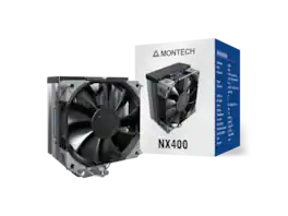 Montech - NX400 - CPU Air Cooler, 4 Heat Pipes, 52-fin Sink, 120mm FDB Fan, 28mm Thick - Black