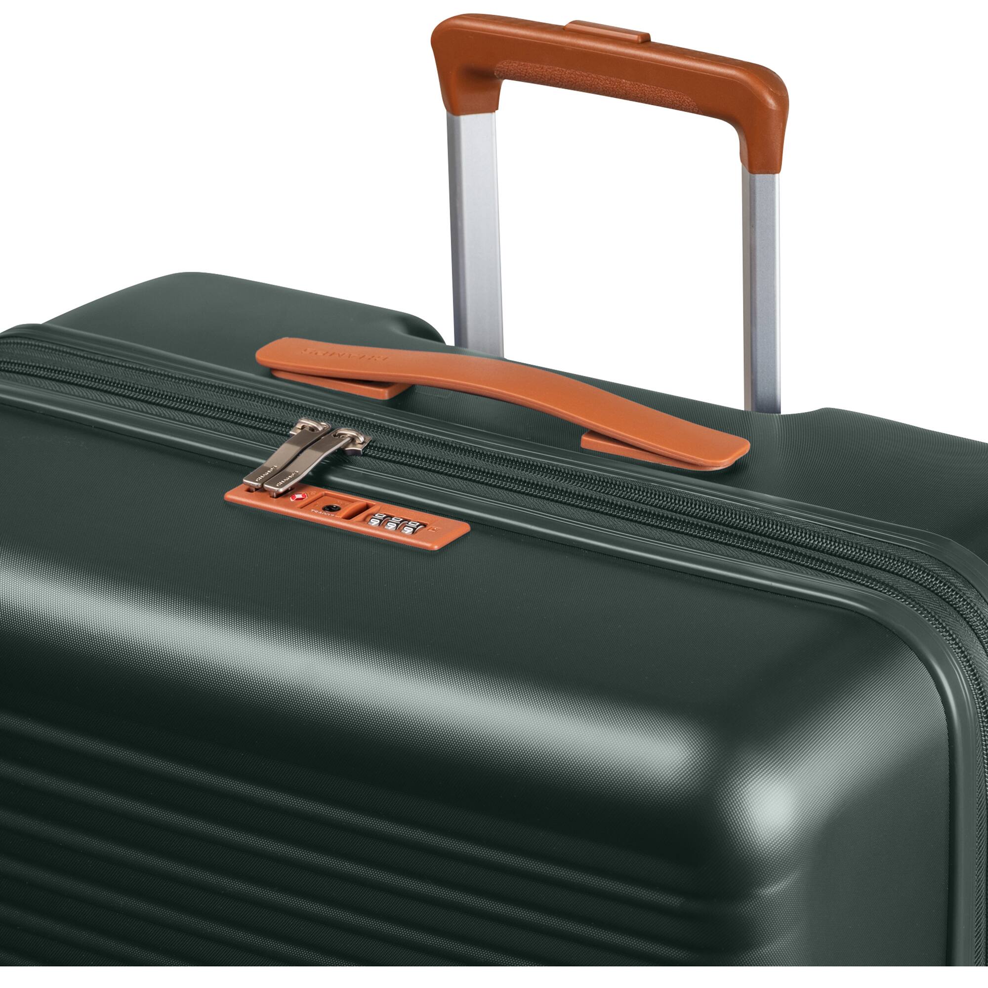 Left. Champs - Vintage II 3-Piece Luggage Set - Green.