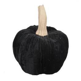 Boyel Living - Large Velvet Pumpkin for Halloween Decor - Black