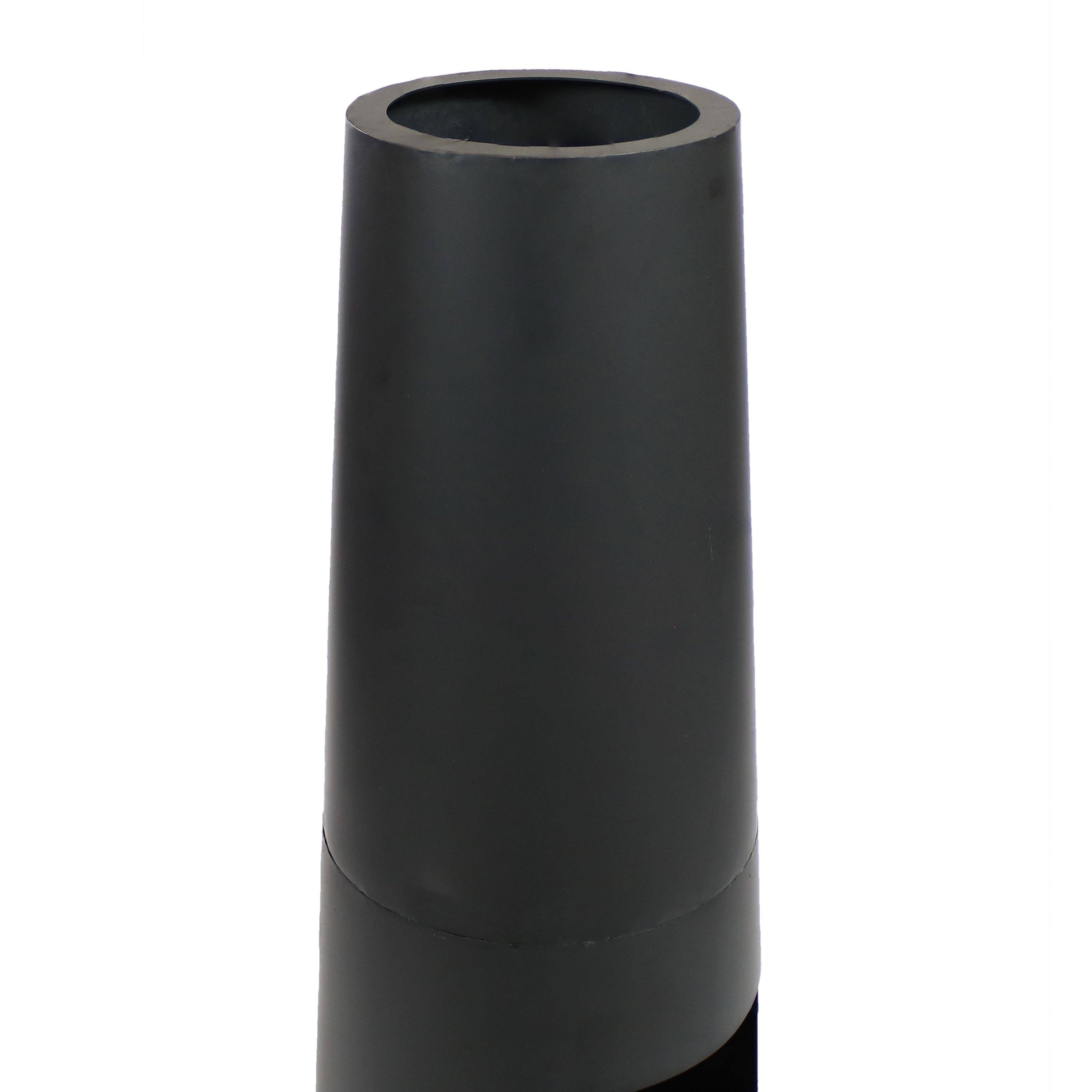 Alt View 7. Sunnydaze - Heavy-Duty Steel Chiminea Fire Pit with Log Storage - 49 in - Black.