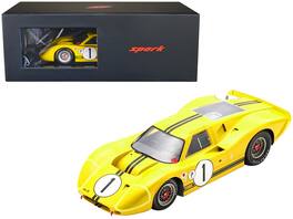 Spark - Ford GT40 Mk IV #1 Mario Andretti - Bruce McLaren Winner Sebring 12 Hours (1967) with Acrylic Display Case 1/18 - Yellow