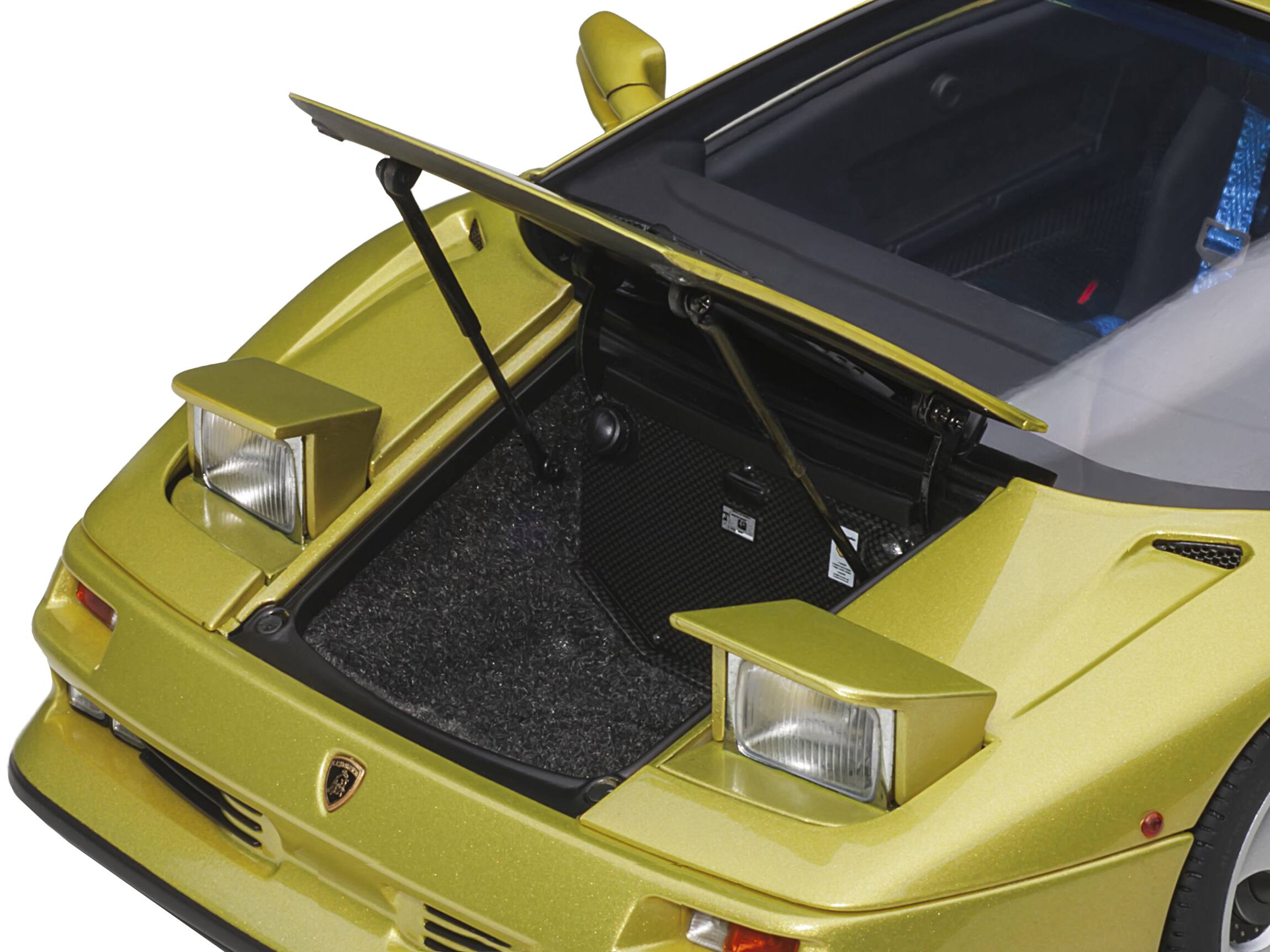 Left. Autoart - Lamborghini Diablo SE30 Giallo Spyder Yellow Metallic 1/18 Model Car by Autoart - Giallo Spyder Yellow.