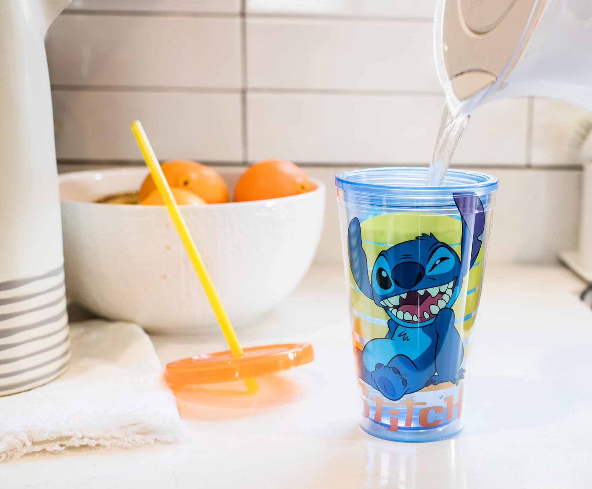 Alt View 1. Silver Buffalo - Disney Lilo & Stitch Carnival Cup With Ice Cubes | Holds 16 Ounces - Blue.