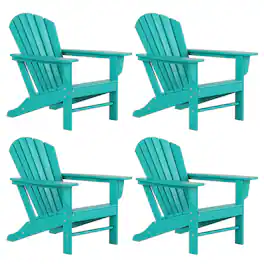 WestinTrends - Dylan Outdoor Adirondack Chair (Set of 4) - Turquoise