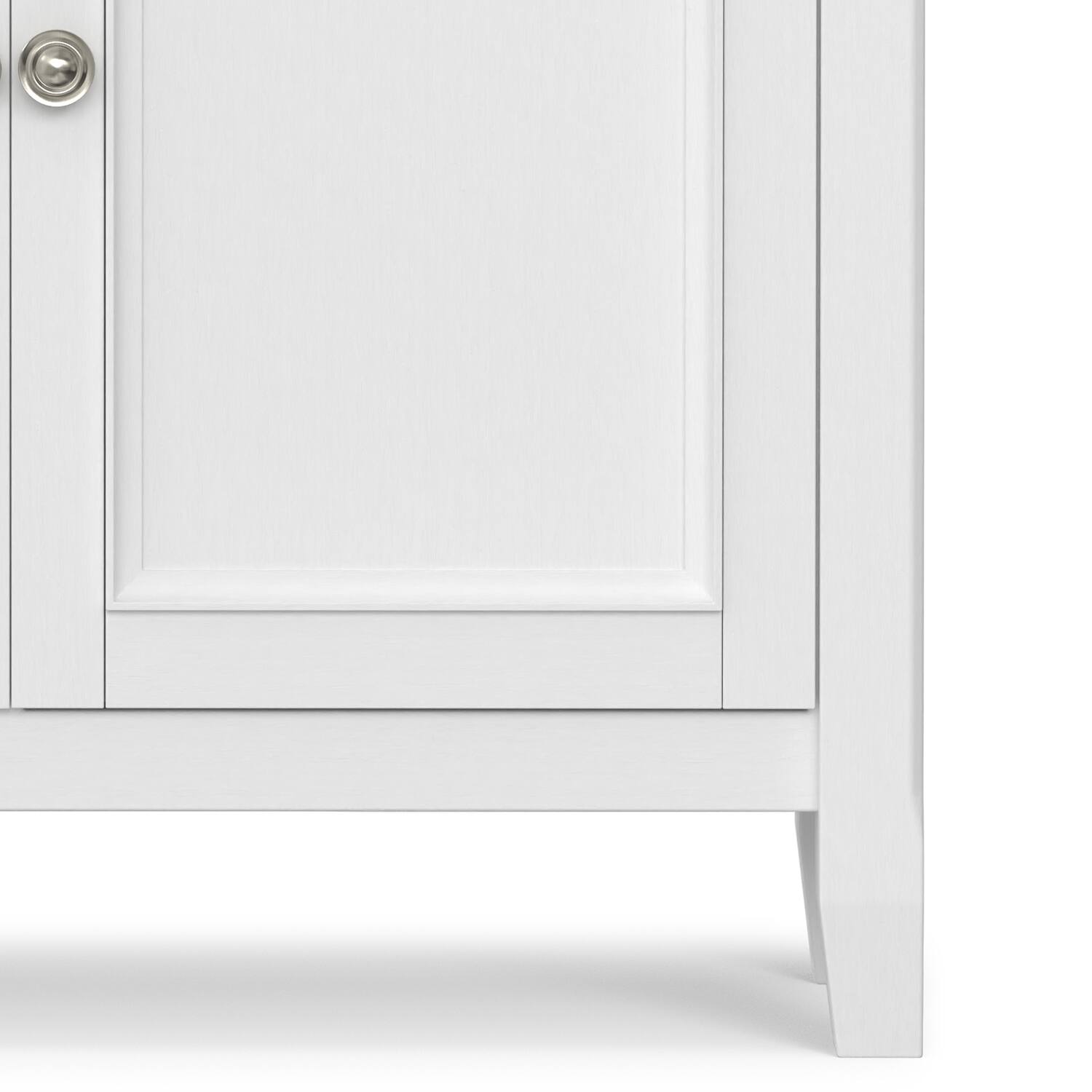 Alt View 4. Simpli Home - Amherst 36 inch Wide Solid Wood Transitional Storage Cabinet in White - White.